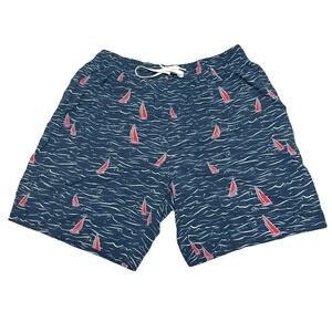 Chubbies Shorts Mens Small Blue Sailboat Race Days 7"‎  Mesh Lined Swim Trunks